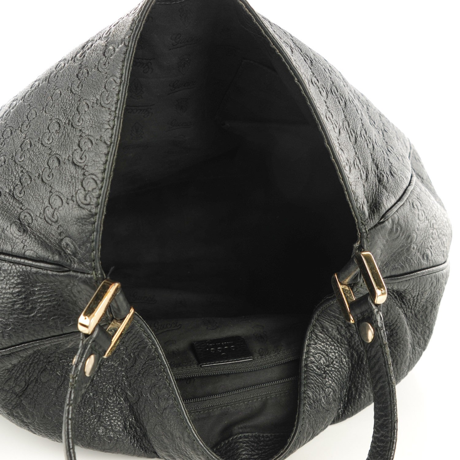 Gucci Guccissima Large New Ladies Web Hobo Black 5 of 7