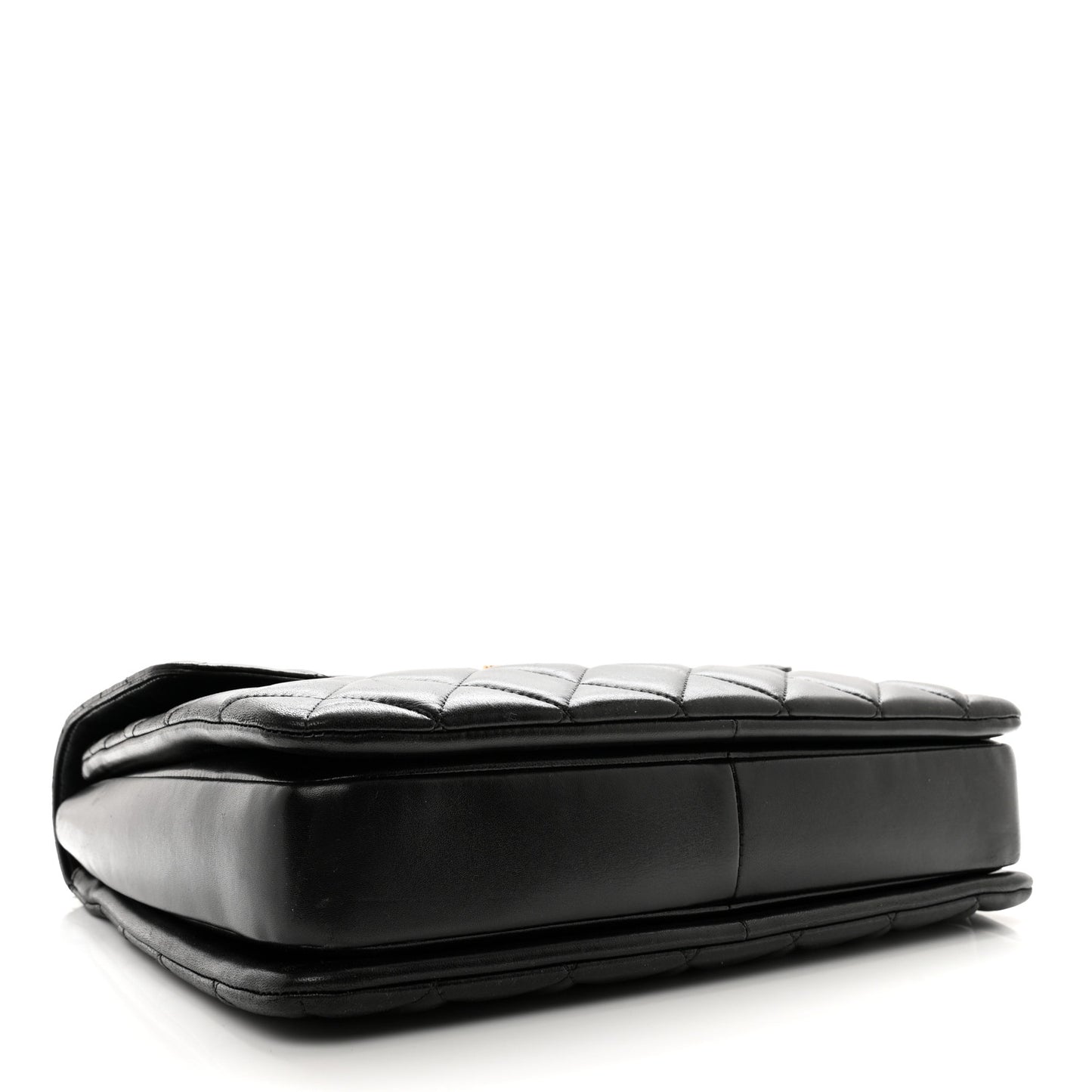 Lambskin Quilted Large Trendy CC Dual Handle Flap Bag Black