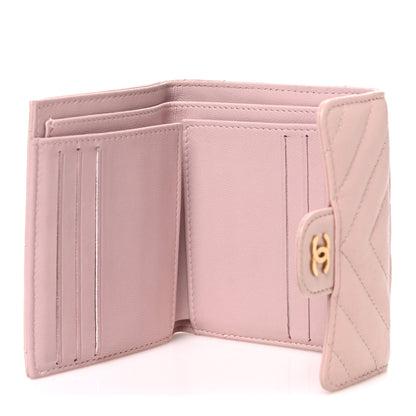 Chanel Calfskin Chevron Quilted Compact Flap Pink 5 of 8