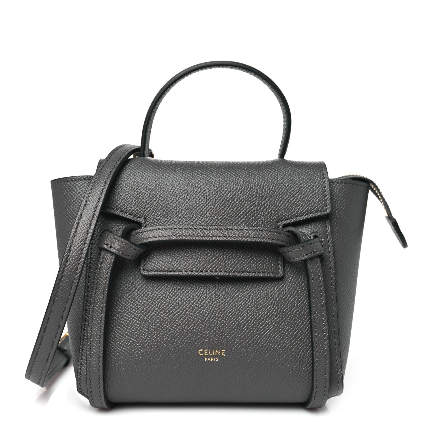 Celine Grained Calfskin Pico Belt Bag Grey 1 of 11