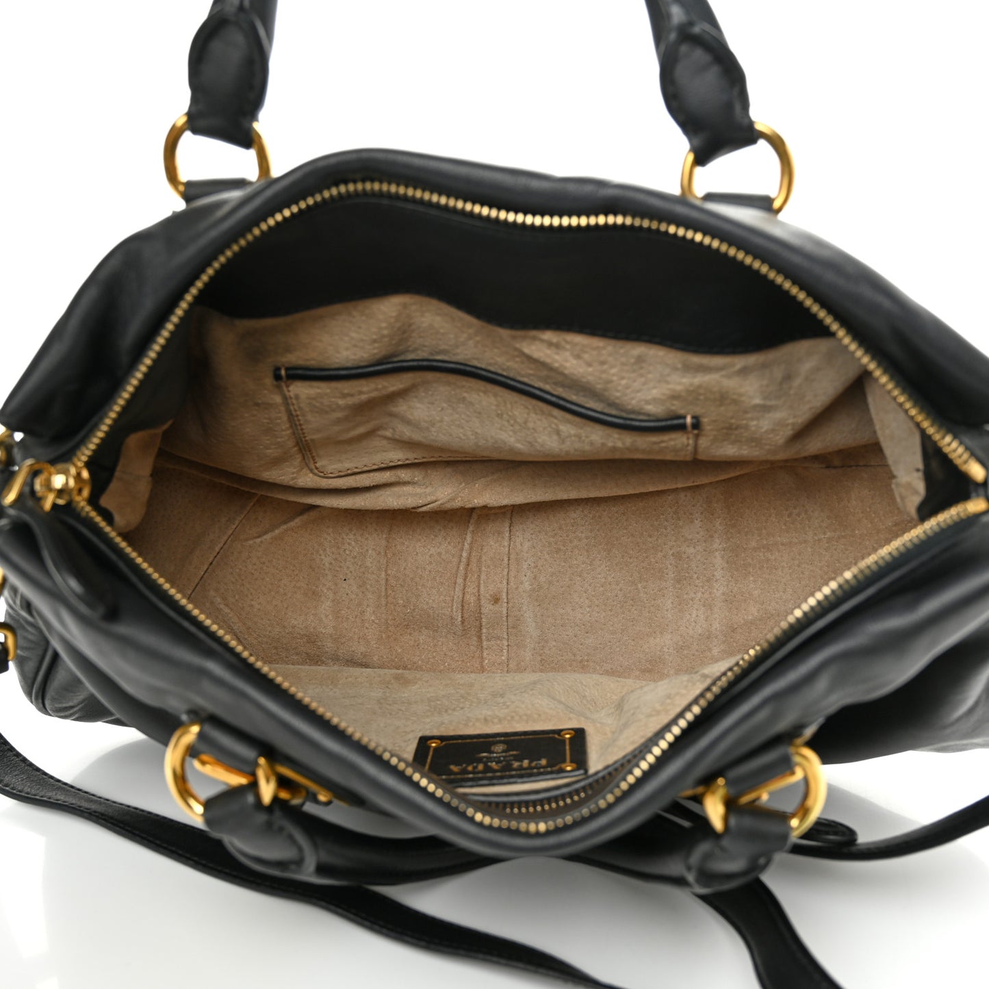 Soft Calf Shopping Satchel Black