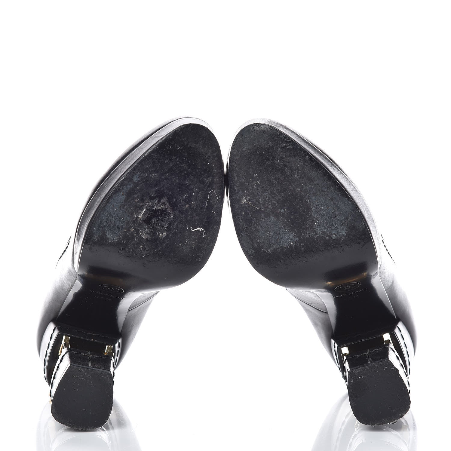 Chanel Calfskin Escarpins CC Pumps 36.5 Black 7 of 13