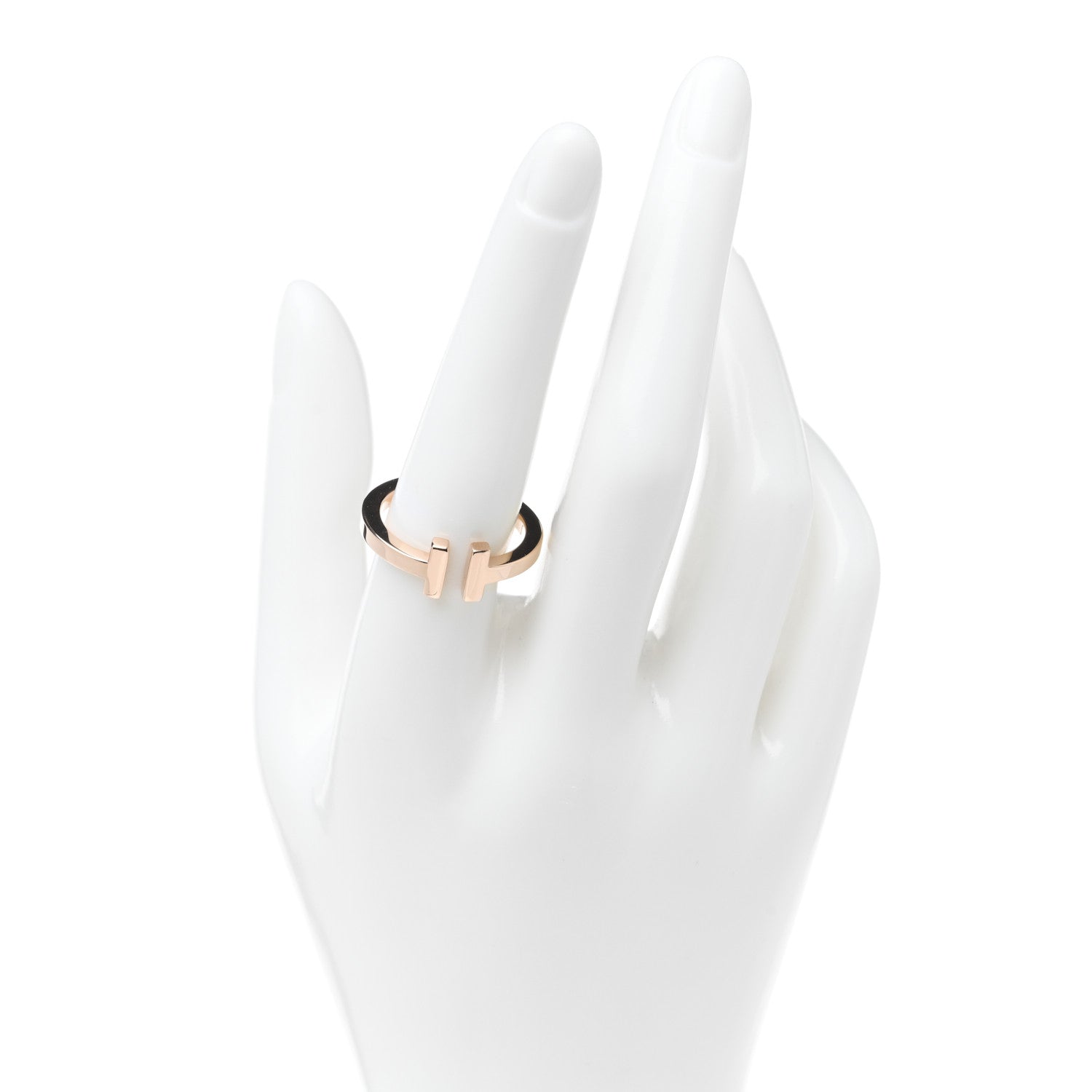 Tiffany 18K Rose Gold T Square Ring 59 8.75 2 of 5