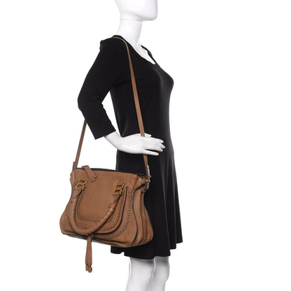 Chloe Calfskin Braided Medium Marcie Satchel Nut 2 of 9