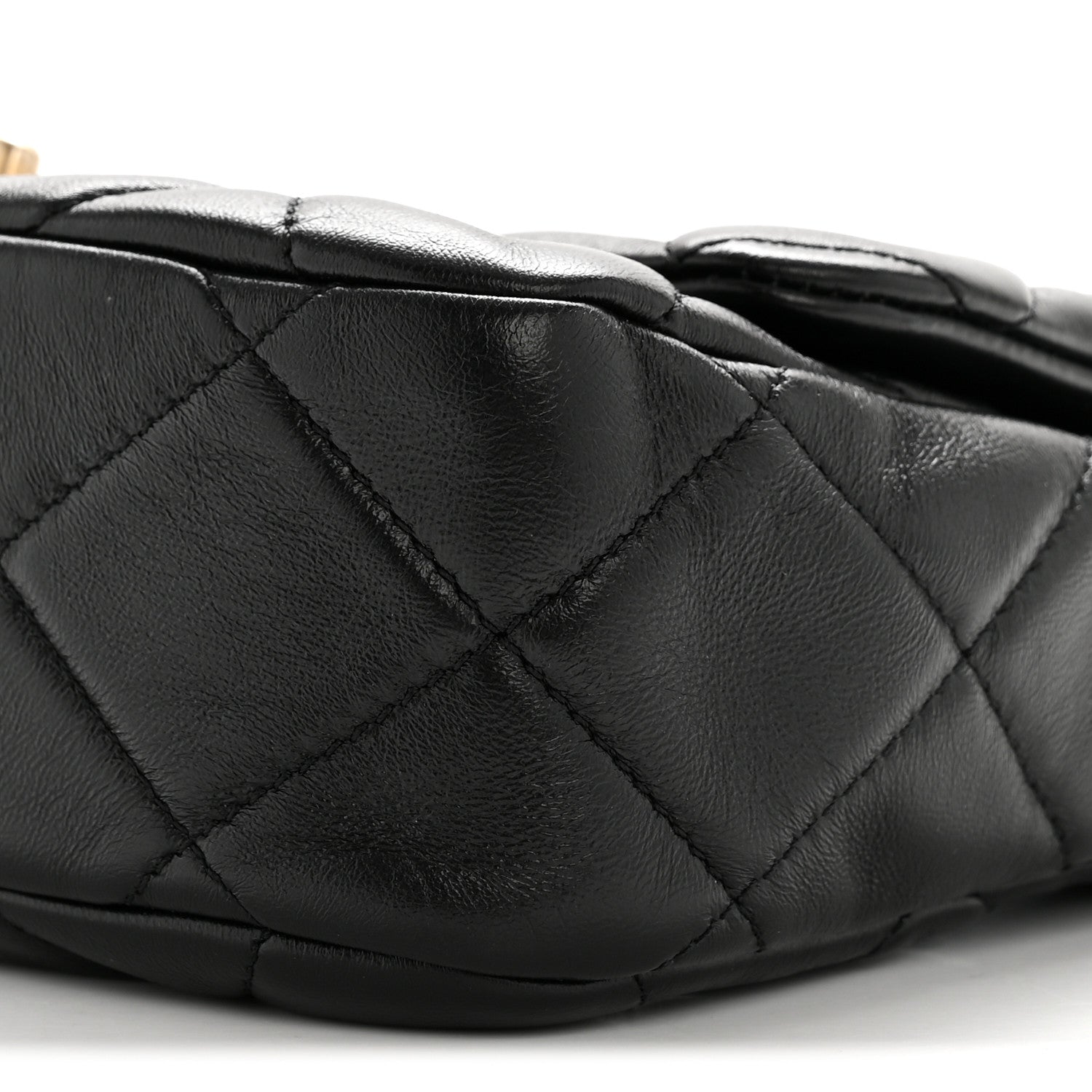 Chanel Lambskin Quilted Small Lacquered Chain Flap Black 10 of 13