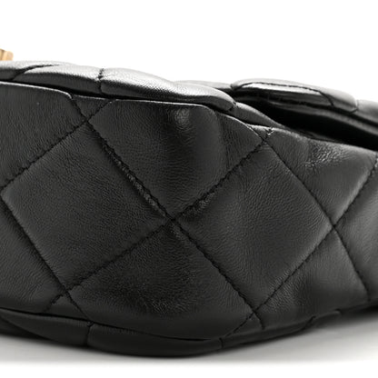 Chanel Lambskin Quilted Small Lacquered Chain Flap Black 10 of 13