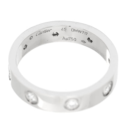 Cartier 18K White Gold 8 Diamond 4mm Wedding Band LOVE Ring 49 5 4 of 4