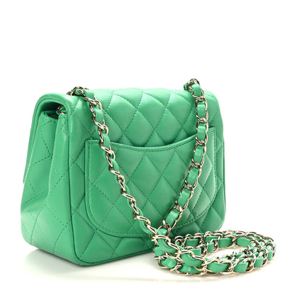 Chanel Lambskin Quilted Mini Square Flap Green 2 of 9