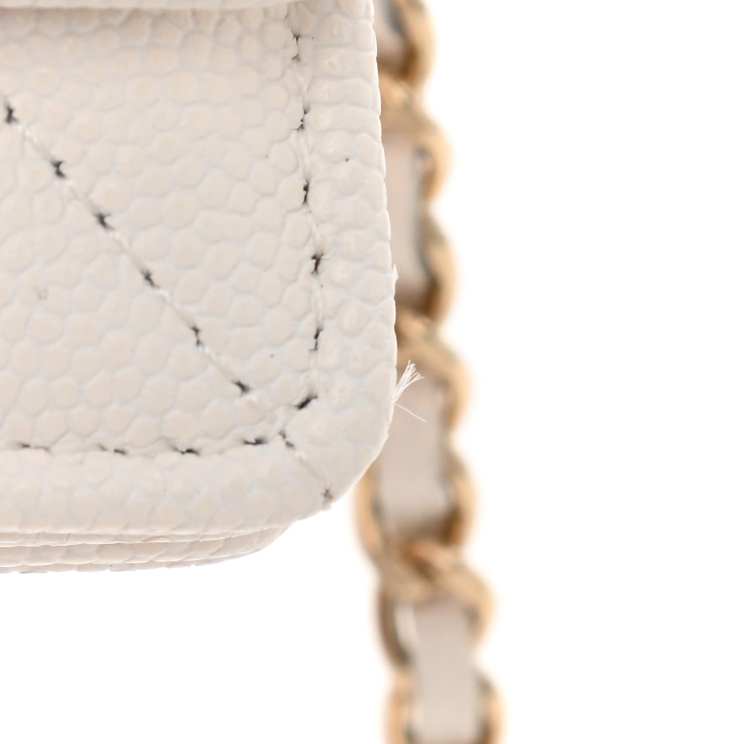 Caviar Quilted Belt Bag With Charms On Chain White