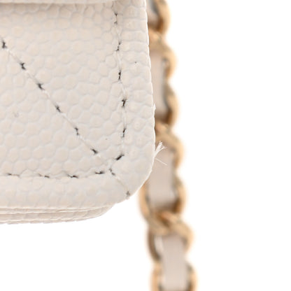 Chanel Caviar Quilted Belt Bag With Charms On Chain White 13 of 15