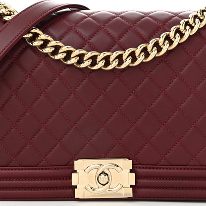 Chanel Lambskin Quilted New Medium Boy Flap Dark Red 8 of 13