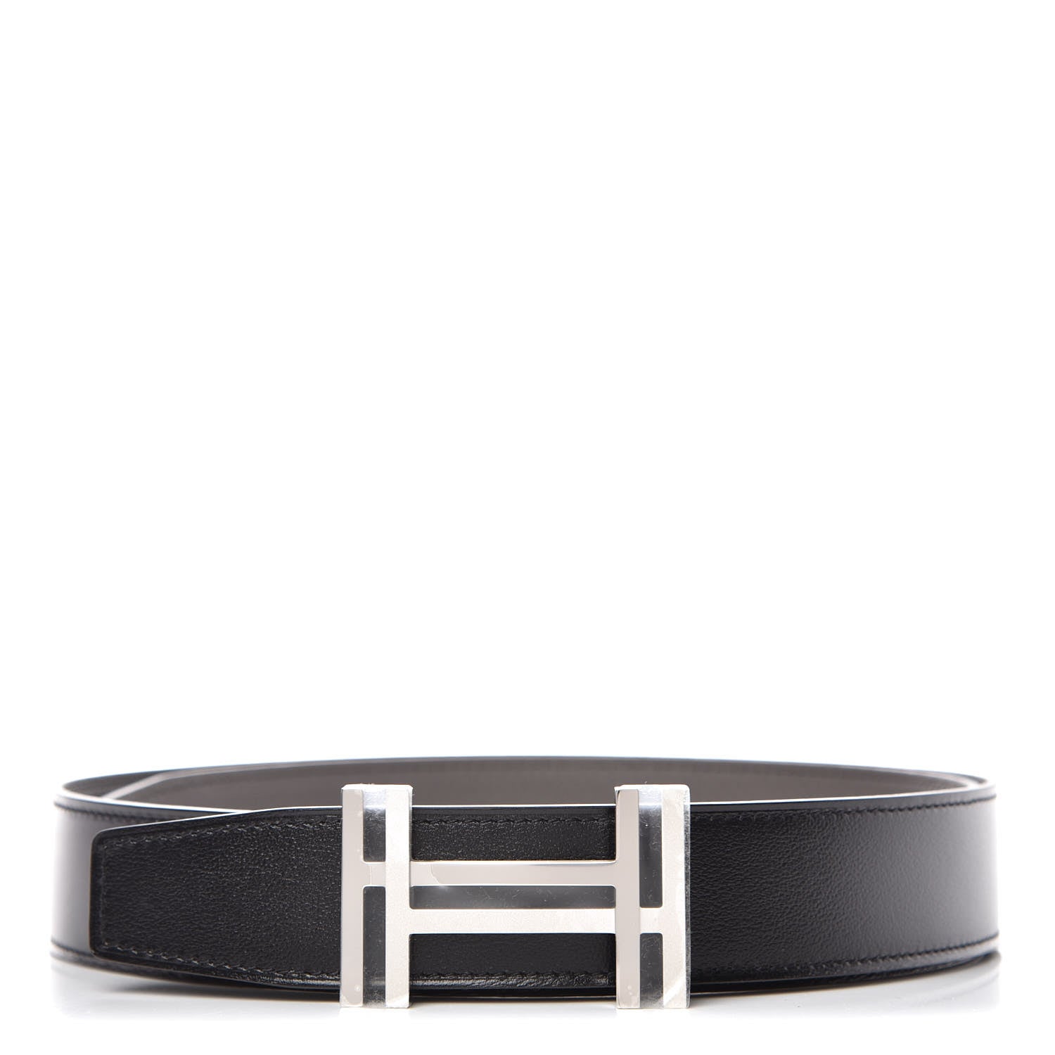 Hermes Box Togo 32mm Au Carre H Belt 90 Black Etain 1 of 7