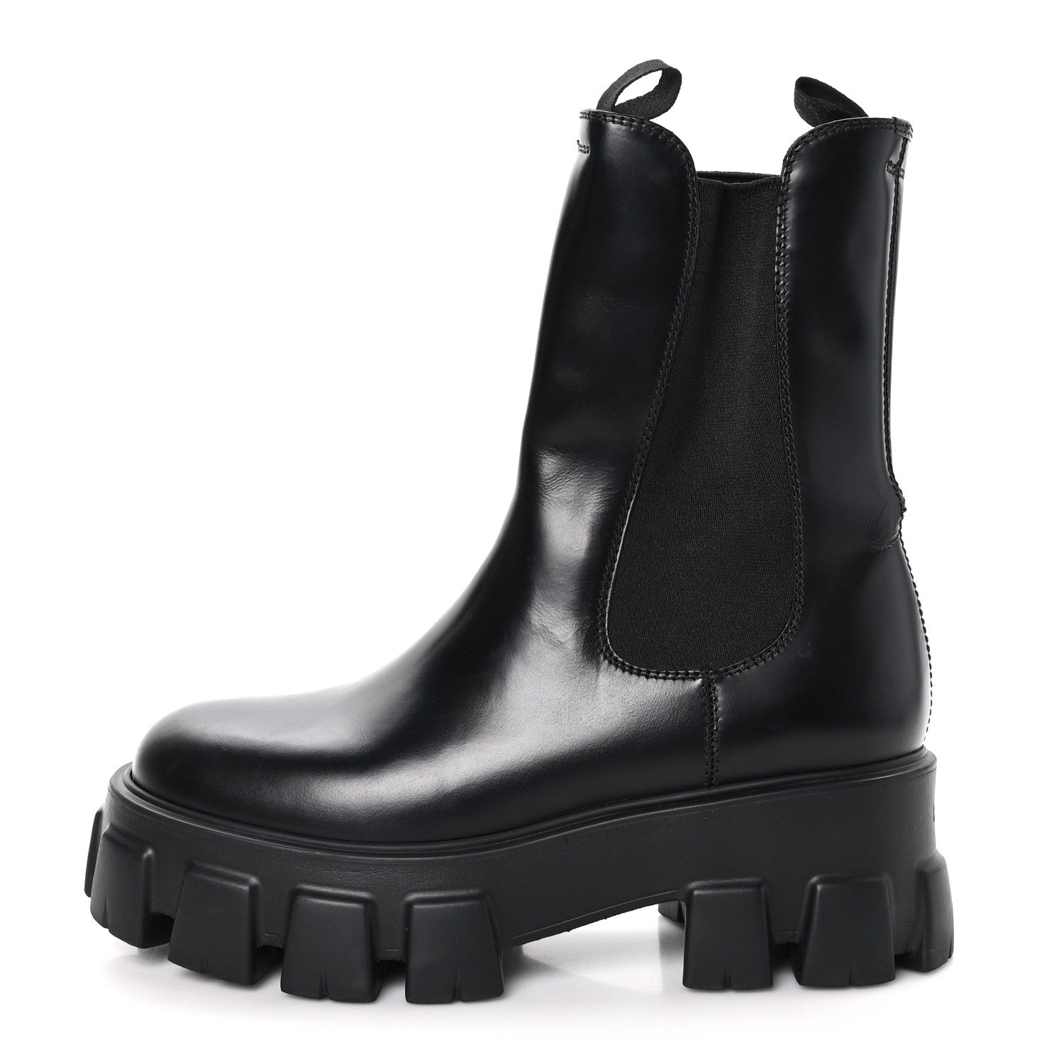 Prada Spazzolato Rois Mens Monolith Chelsea 55mm Tall Boots 38