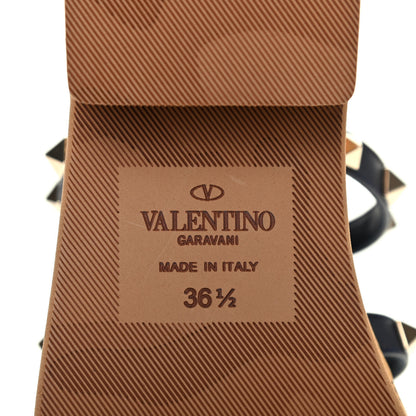 Valentino Garavani Calfskin Cork Rockstud Caged 30/50mm Platform Sandals 36.5 Marine 6 of 9