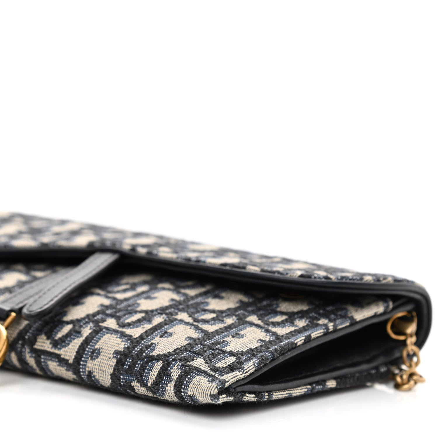 Christian Dior Oblique Saddle Chain Long Wallet Blue 9 of 9