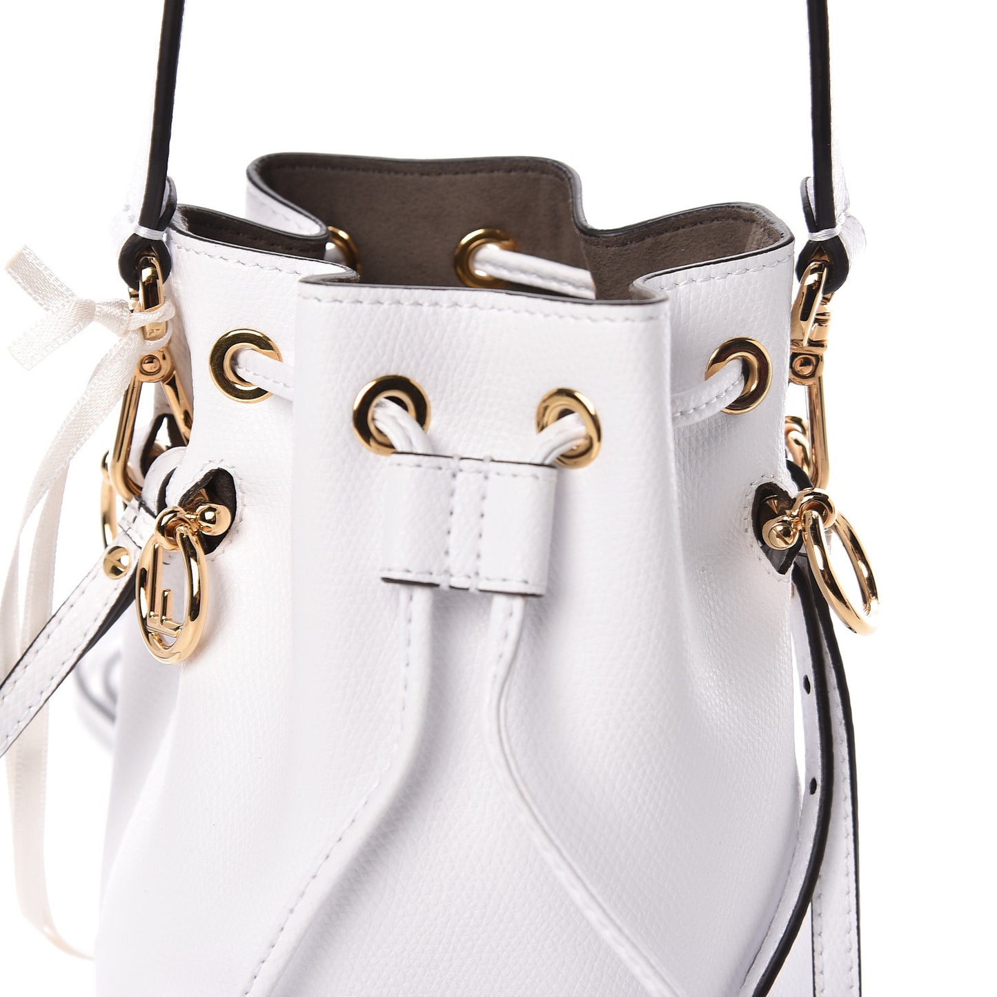 Vitello Cruise F is Fendi Mini Mon Tresor Bucket Bag Optical White