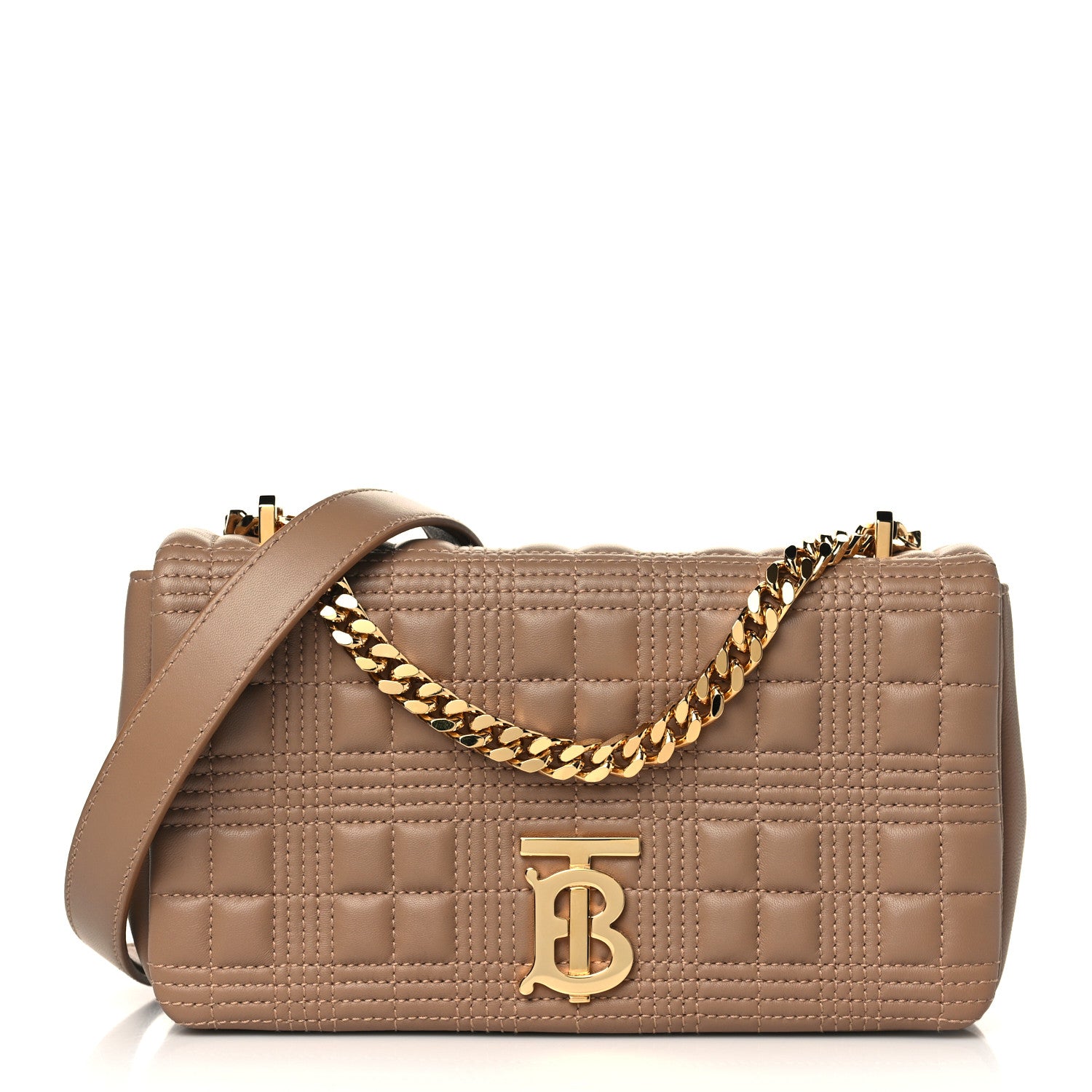 Burberry Lambskin Quilted Small Lola Bag Camel 1 of 9