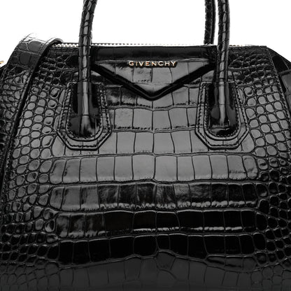 Givenchy Calfskin Crocodile Embossed Small Antigona Black 8 of 11