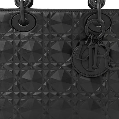 Christian Dior Calfskin Cannage Diamond Small Lady Dior Black 8 of 11