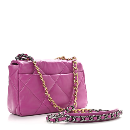 Chanel Lambskin Quilted Medium Chanel 19 Flap Purple 3 of 9