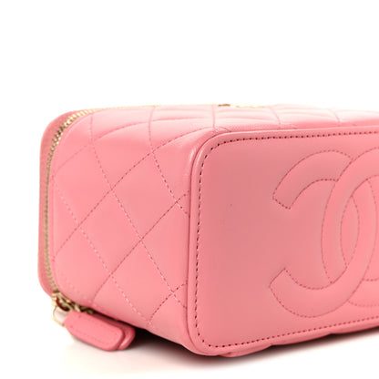 Chanel Lambskin Quilted Small Top Handle Vanity Case With Chain Pink 10 of 12