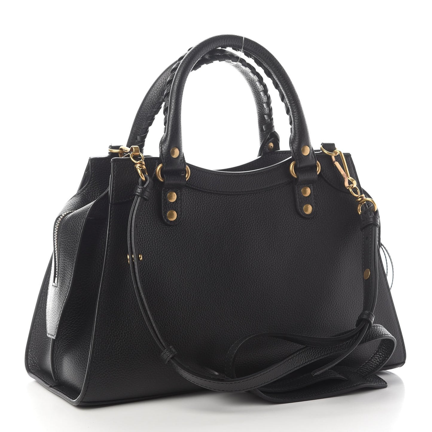 Grained Calfskin Neo Classic Gold Hardware S City Black