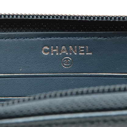 Chanel Caviar Small Timeless CC Zip Around Wallet Blue 5 of 9