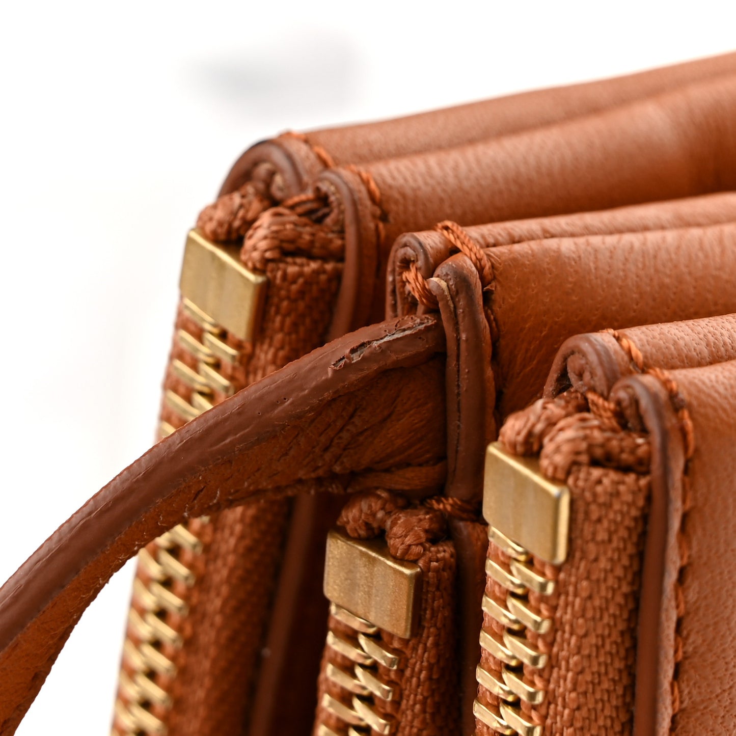 Lambskin Large Trio Crossbody Bag Light Copper