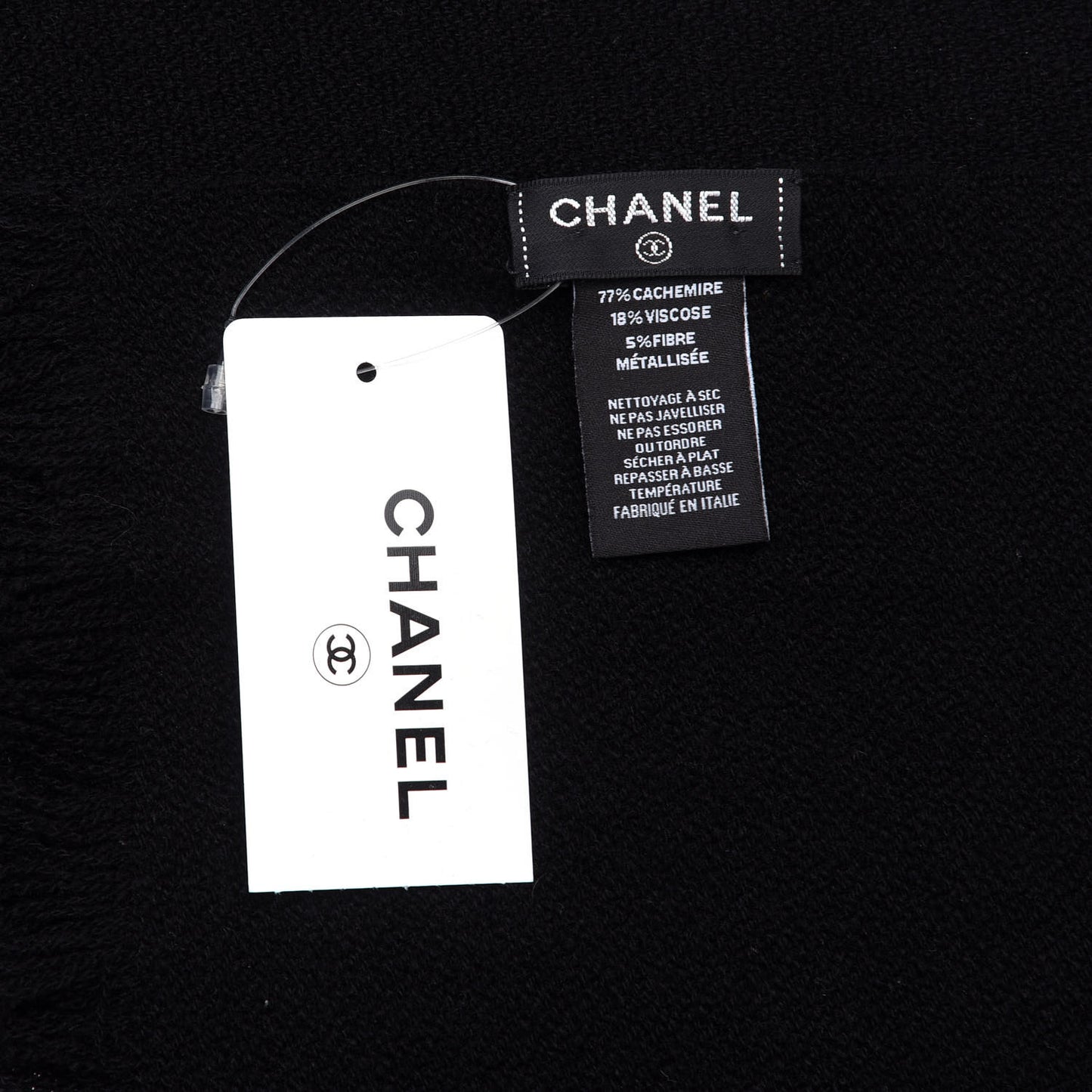 Cashmere Viscose CC Scarf Black Grey
