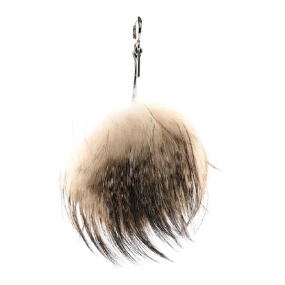 Fendi Mink Fox Rabbit Fur Vitello Flamingo Kurioso Monster Bag Bug Charm Beige Multicolor Black 2 of 5