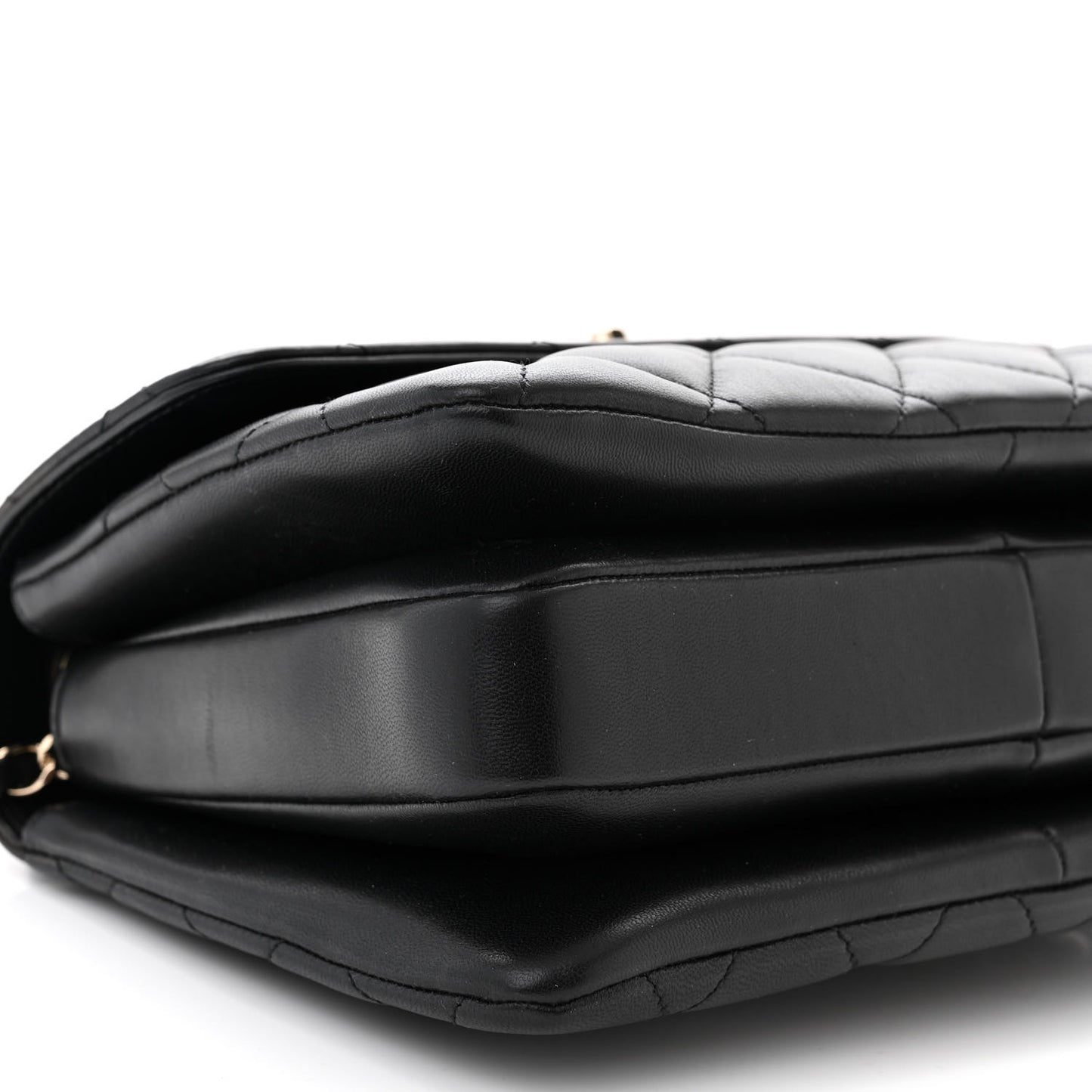 Lambskin Quilted Small Trendy CC Dual Handle Flap Bag Black