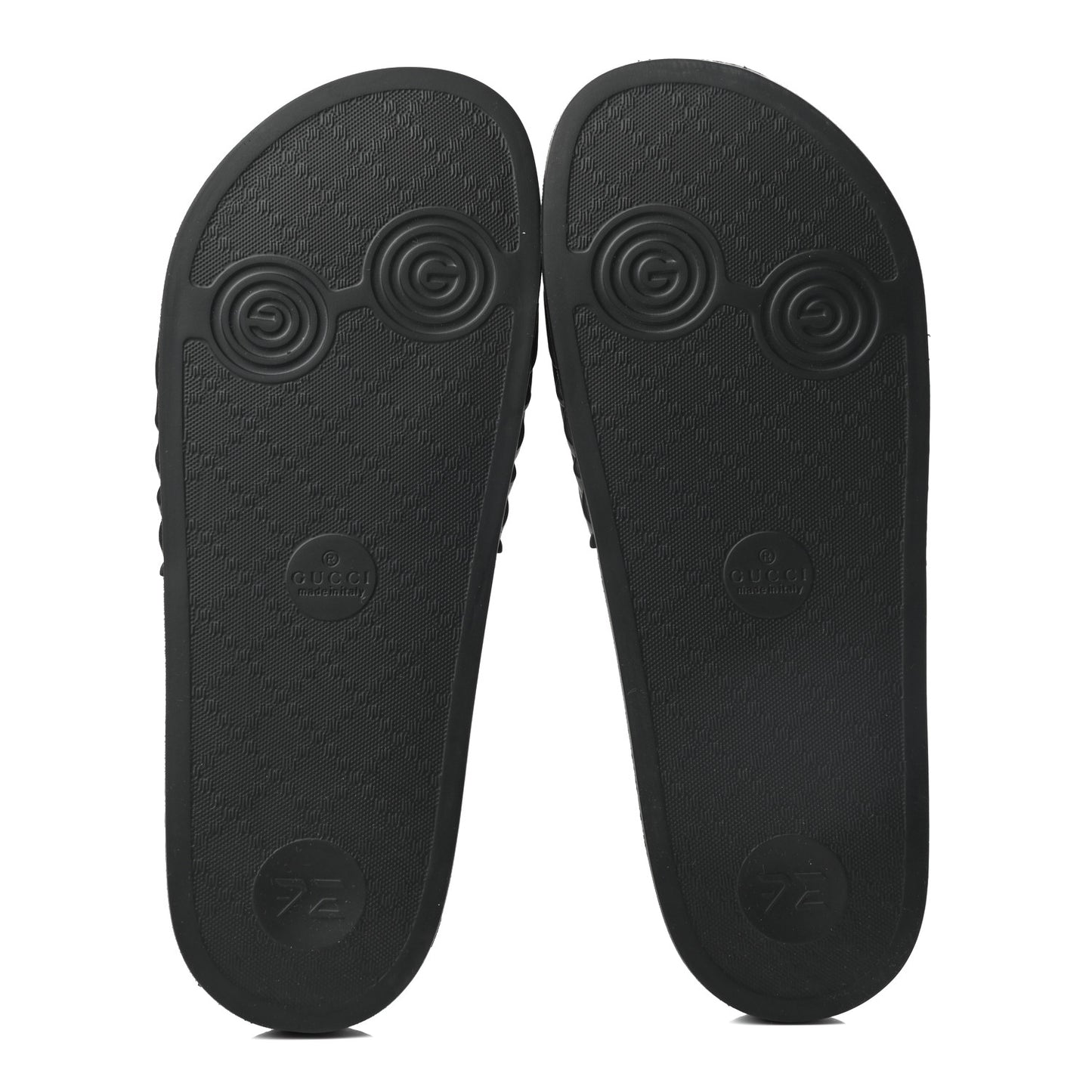 Rubber Matelasse Mens Slide Sandals 8 Black