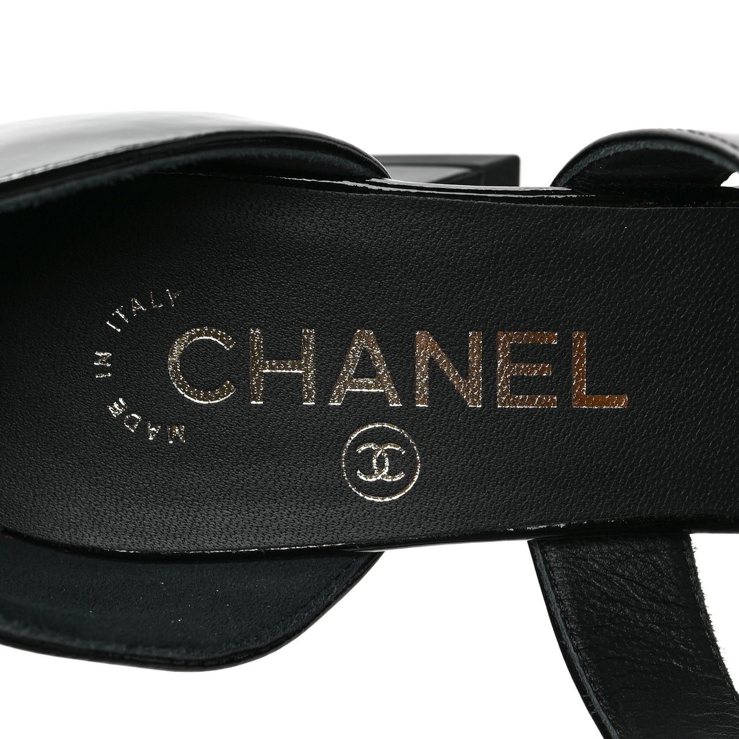 Patent Goatskin Sandals 38.5 Black