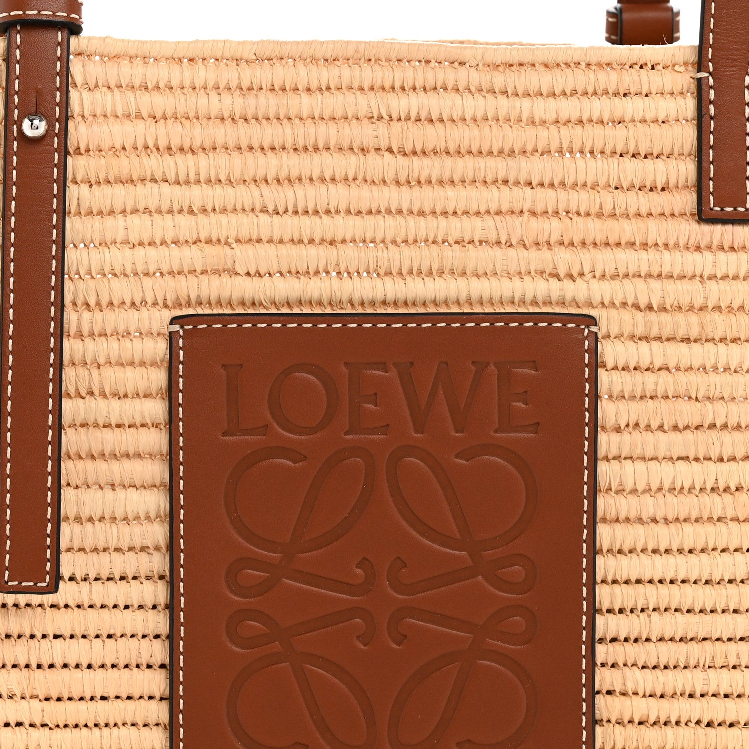 Loewe Raffia Small Square Basket Tote Bag Natural Tan 7 of 9