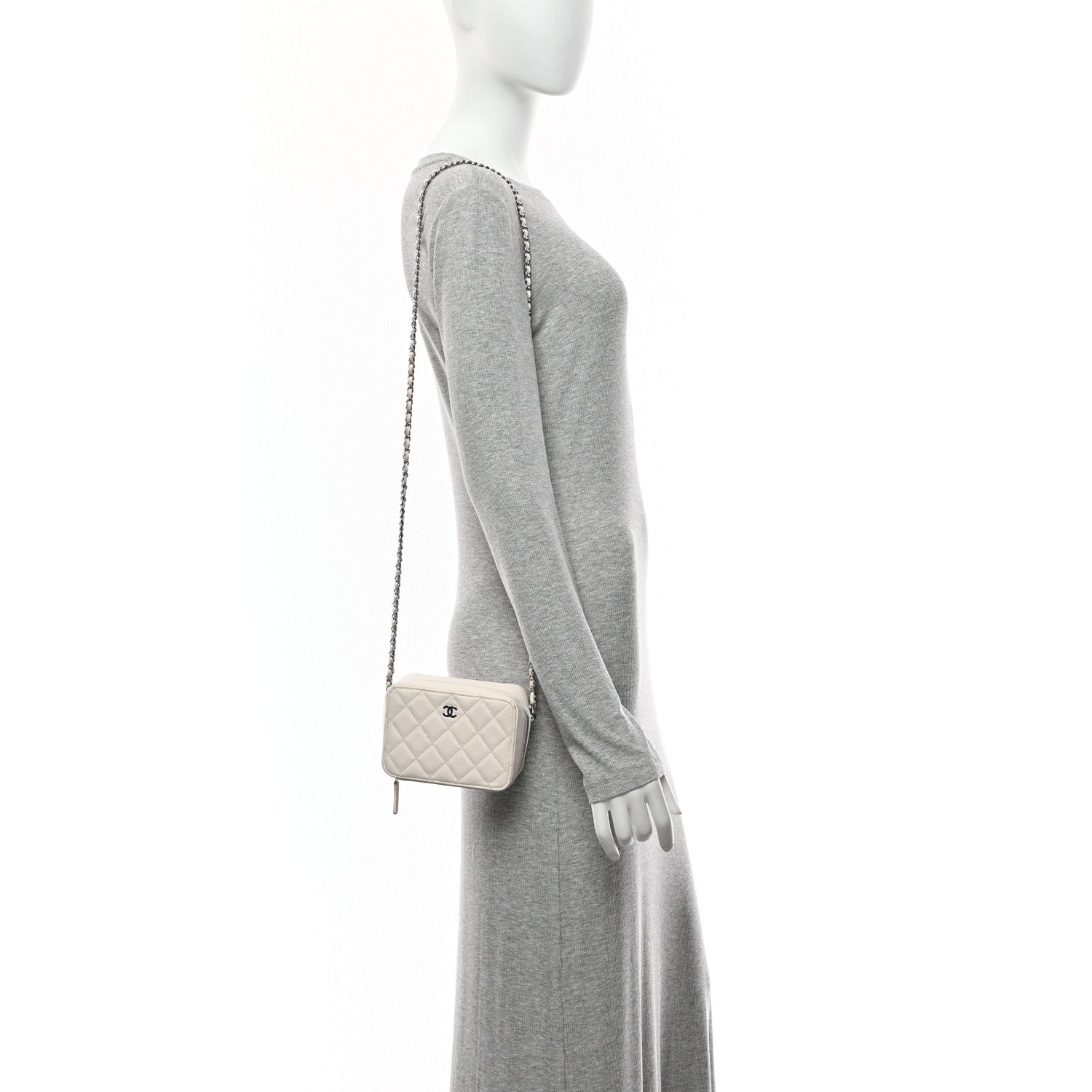 Chanel Caviar Quilted Camera Bag White 2 of 14