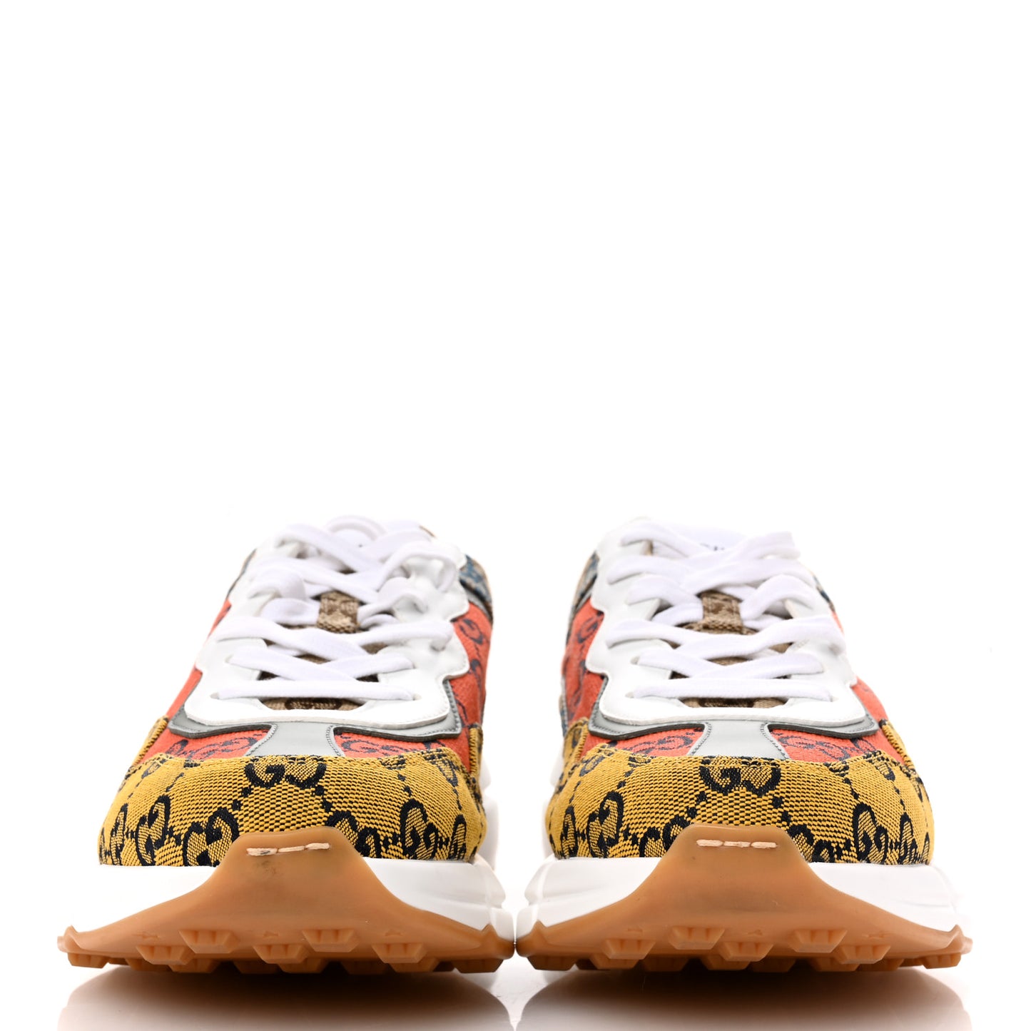 Monogram Multicolor Demetra Womens Rhyton Sneakers 39 Yellow Blue Great White Tabasco