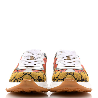 Gucci Monogram Multicolor Demetra Womens Rhyton Sneakers 39 Yellow Blue Great White Tabasco 3 of 9