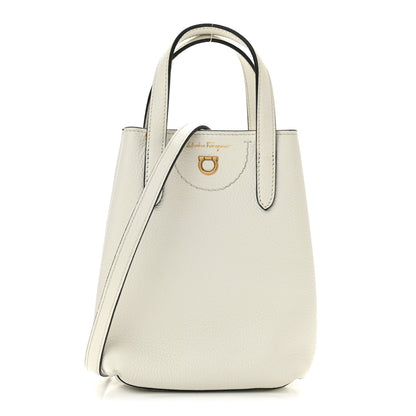 Salvatore Ferragamo Tumbled Calfskin Gancini Mini Bag White 1 of 9