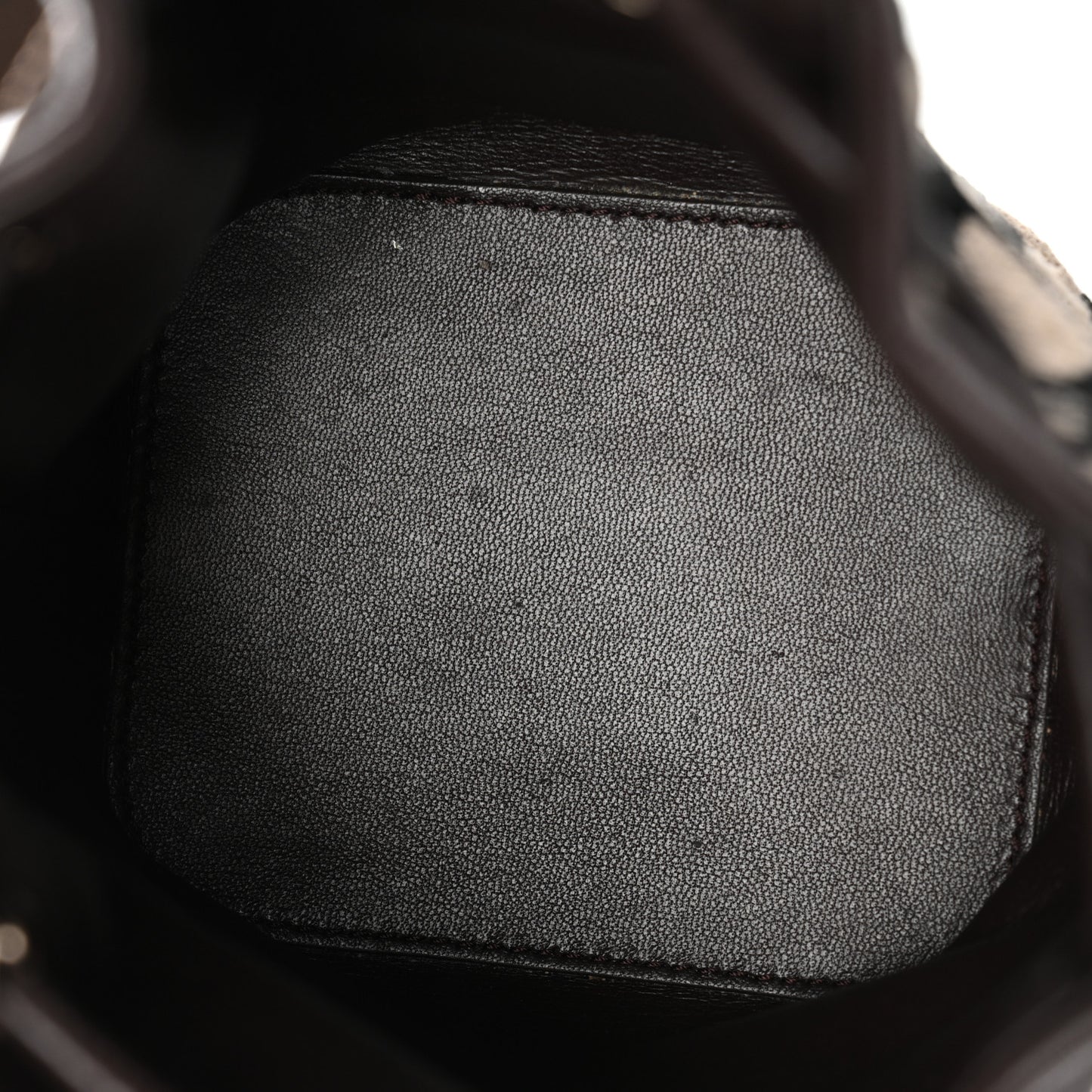 Toile Iconographe Nappa Mini Vlogo Signature Bucket Bag Naturale Black Fondant