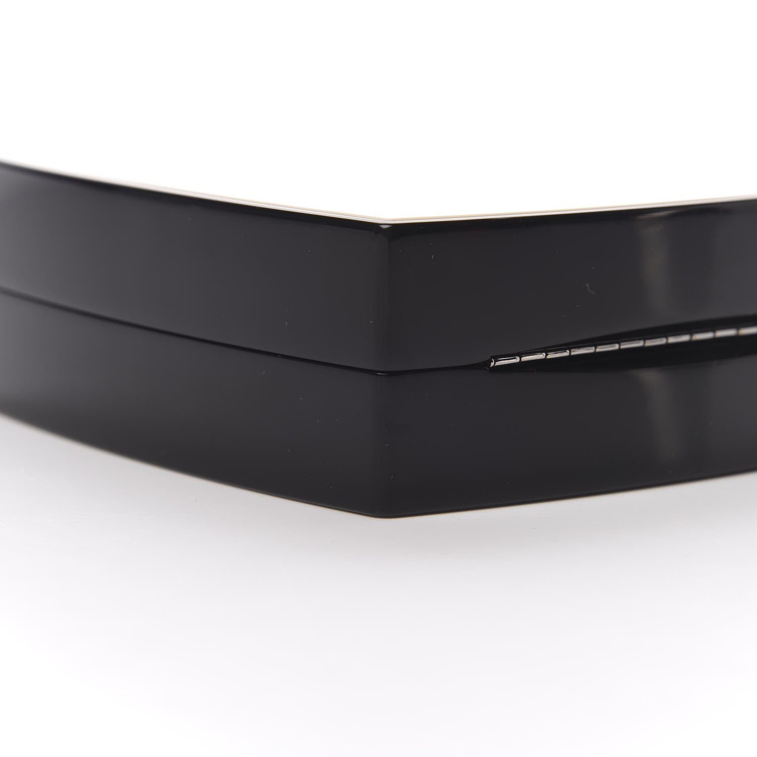 Chanel Plexiglass Compact Box Clutch Black Ivory 9 of 10