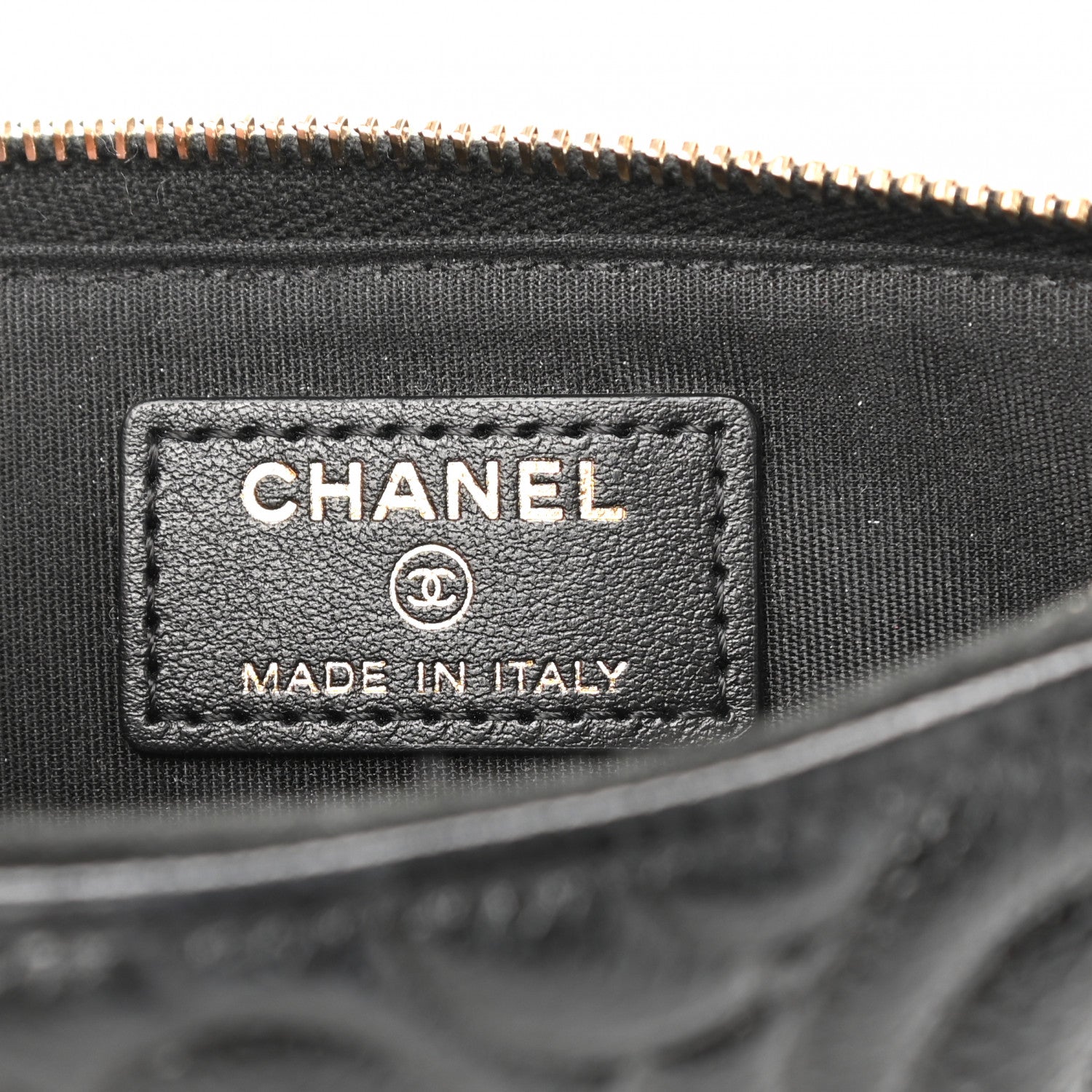 Chanel Caviar Camellia Embossed Classic Flat Wallet Pouch Black 6 of 8