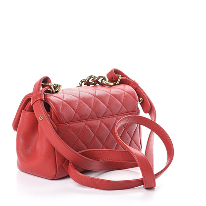 Chanel Shiny Sheepskin Quilted Mini Trapezio Flap Red 2 of 8