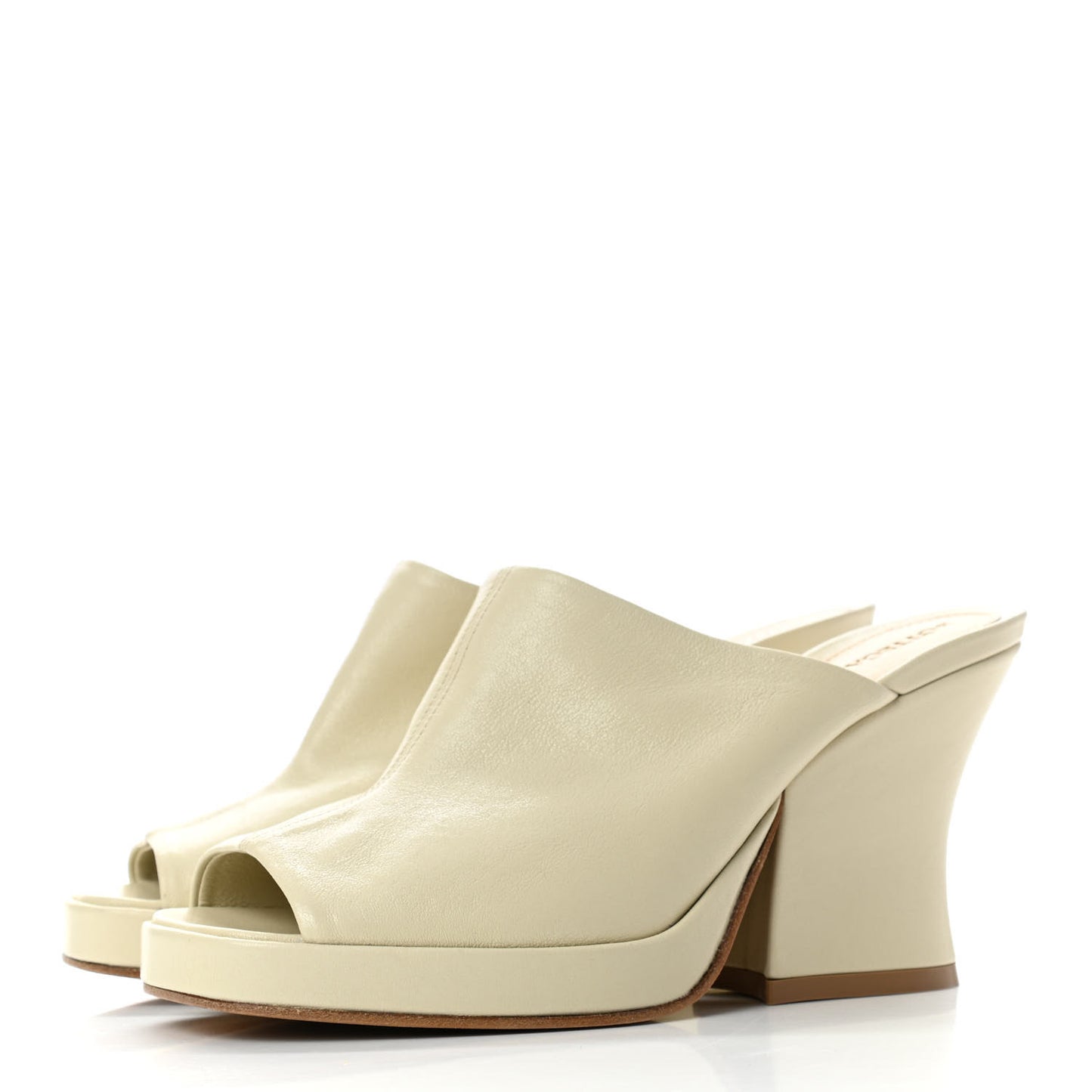 Nappa Stack Mule Sandals 35 Sea Salt