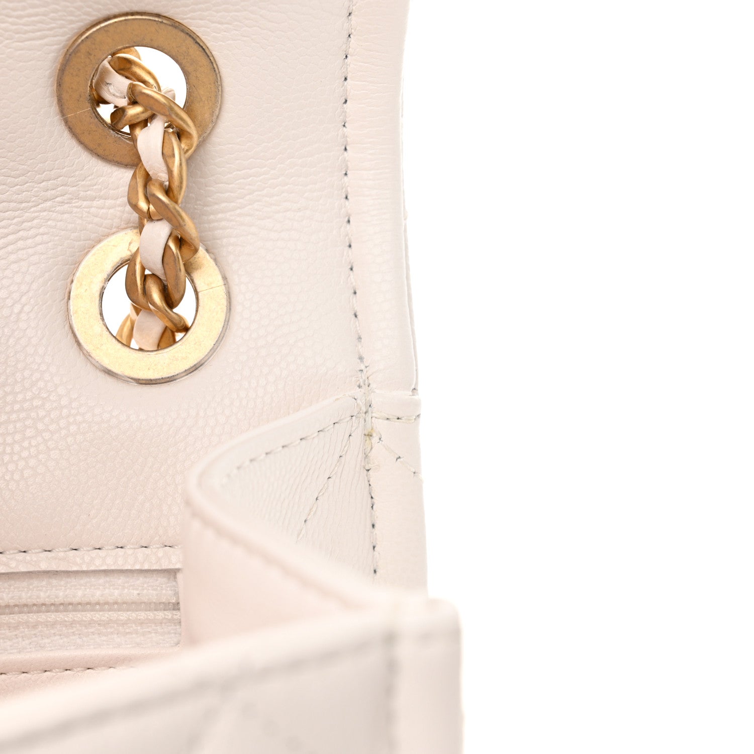 Chanel Caviar Quilted Medium Sweet Classic Flap White 12 of 13