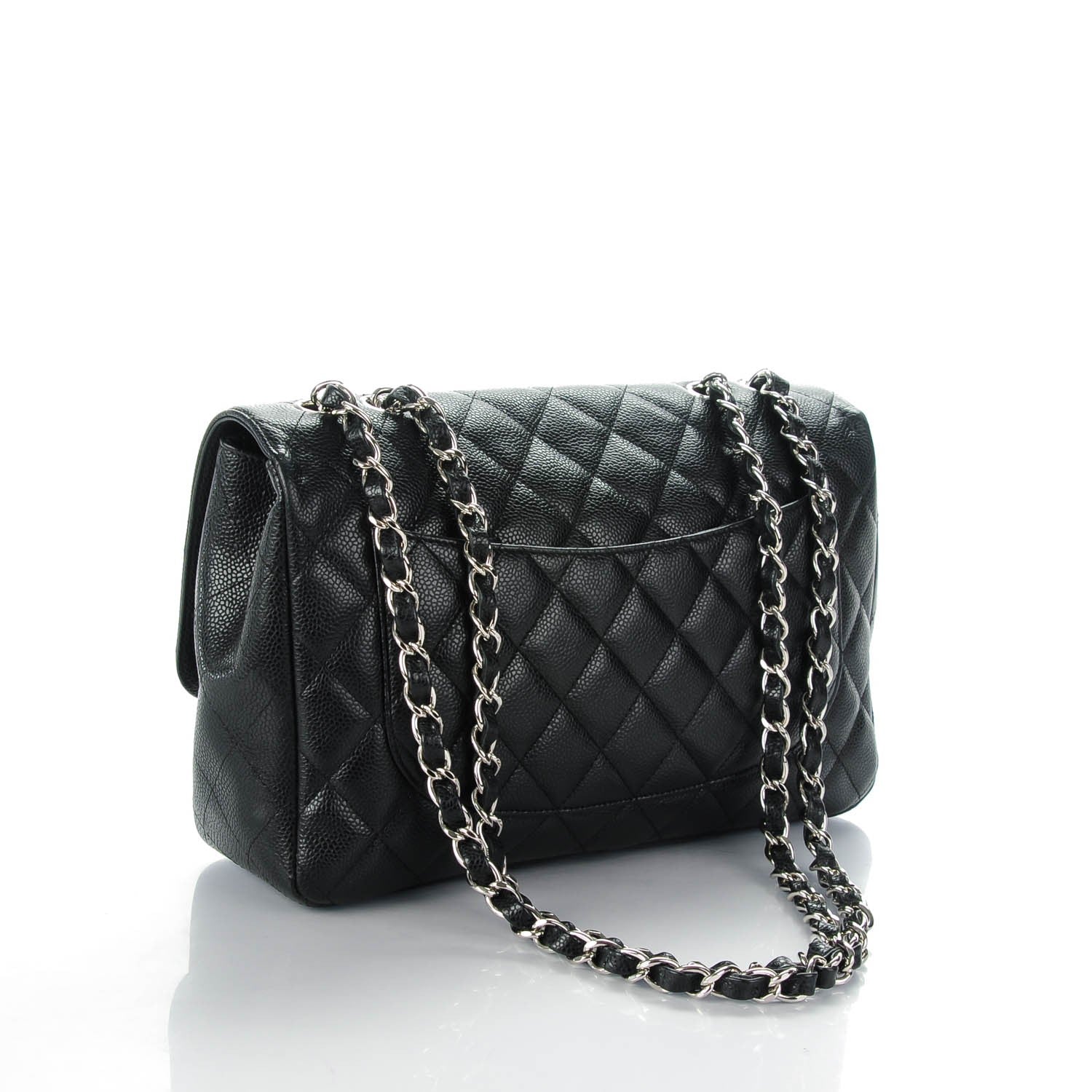 Chanel Caviar Quilted Jumbo Single Flap Black 3 of 8