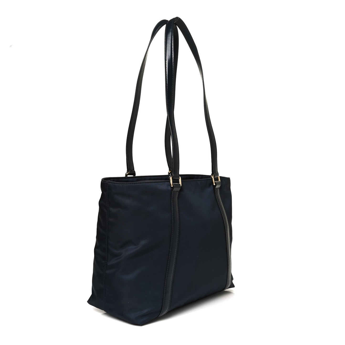 Tessuto Nylon Spazzolato Tote Bleu