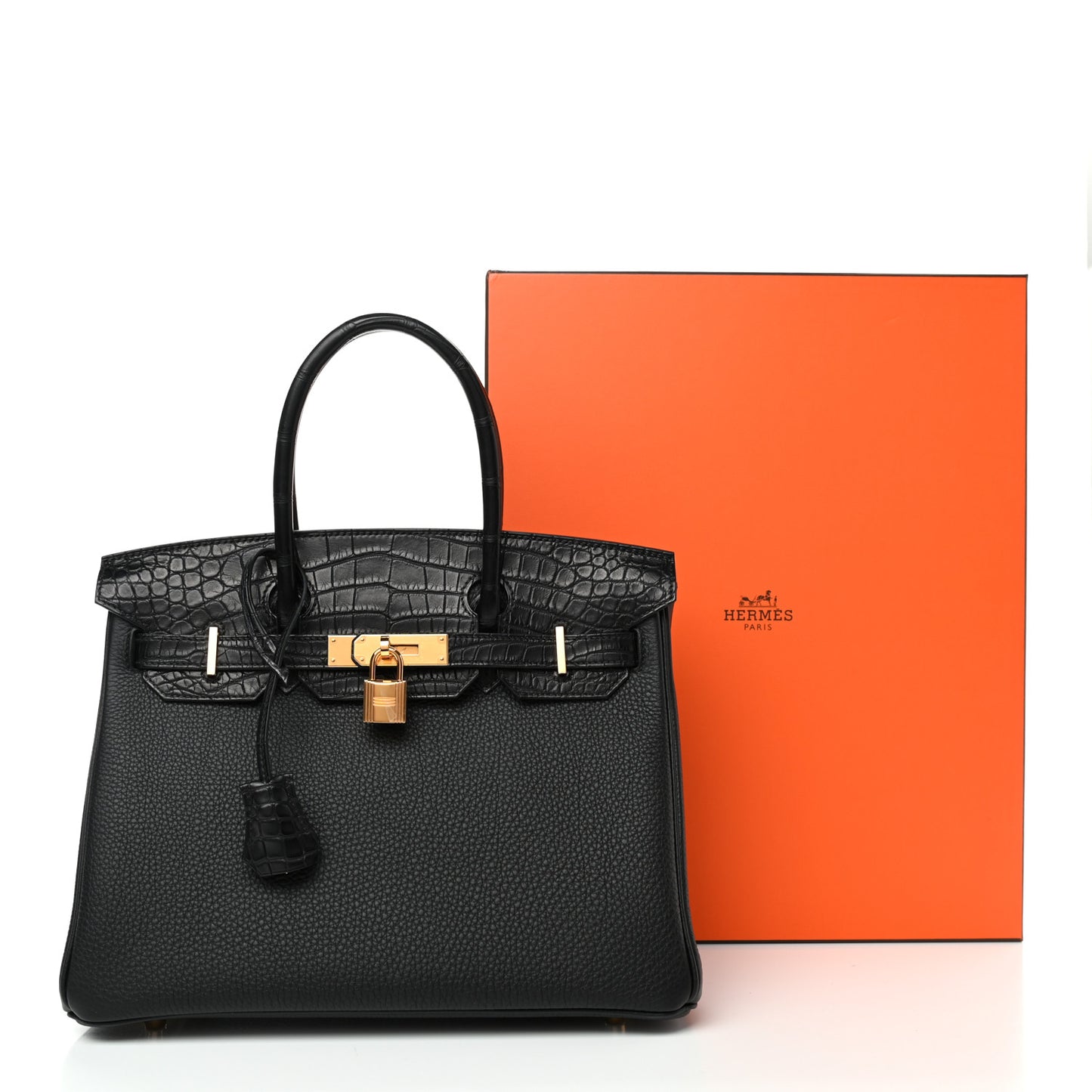 Togo Matte Alligator Birkin Touch 30 Black