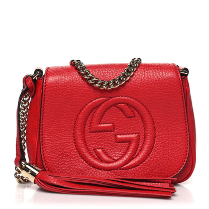 Gucci Pebbled Calfskin Small Soho Flap Crossbody Red 1 of 11