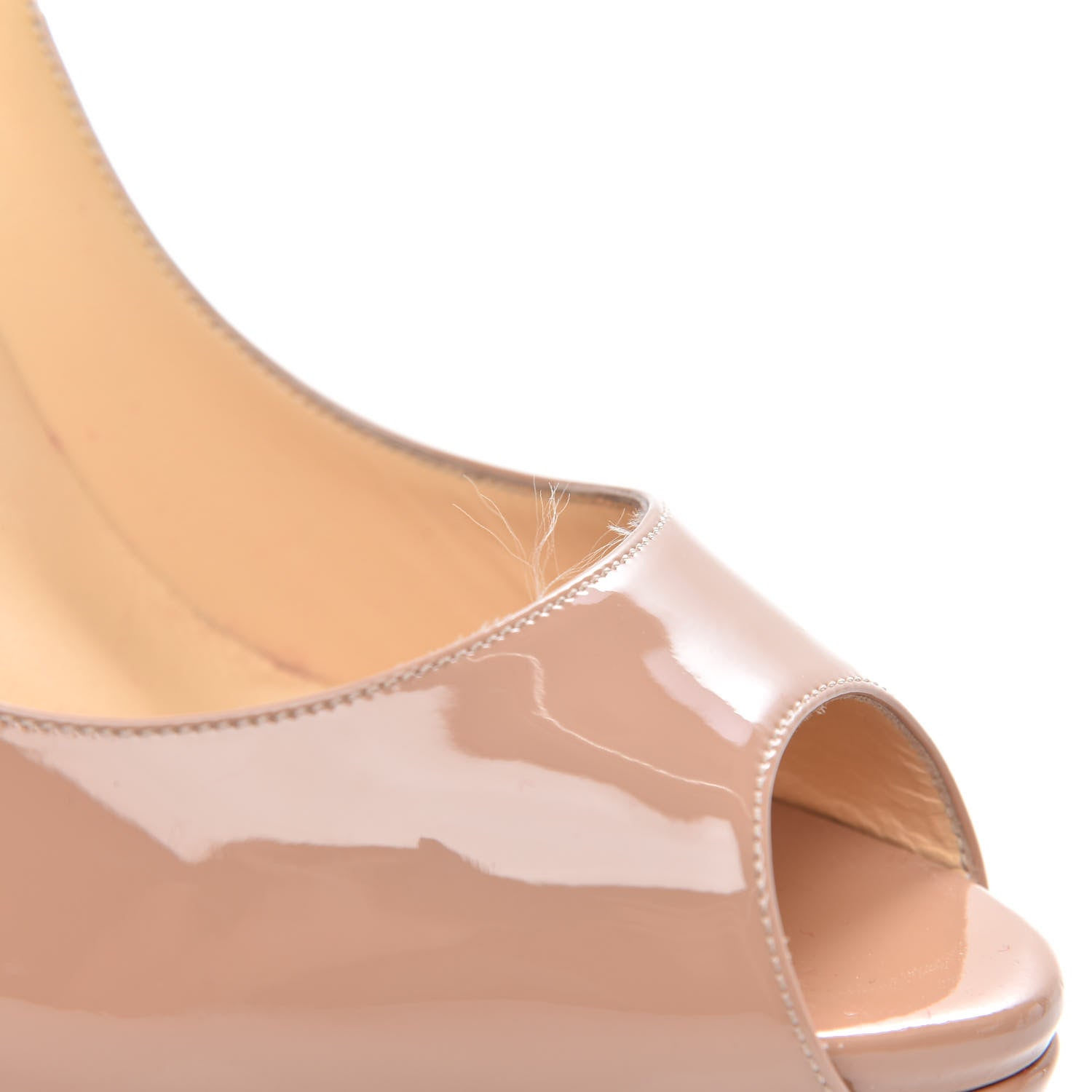Christian Louboutin Patent Lady Peep 150 Pumps 40.5 Nude 9 of 9