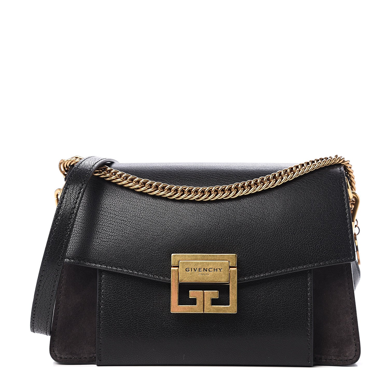 Givenchy Goatskin Small GV3 Shoulder Bag Black Grey 1 of 11